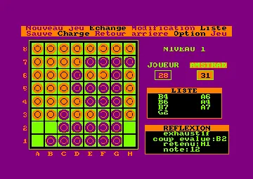 Reversi Champion (F) (1986) screen shot game playing